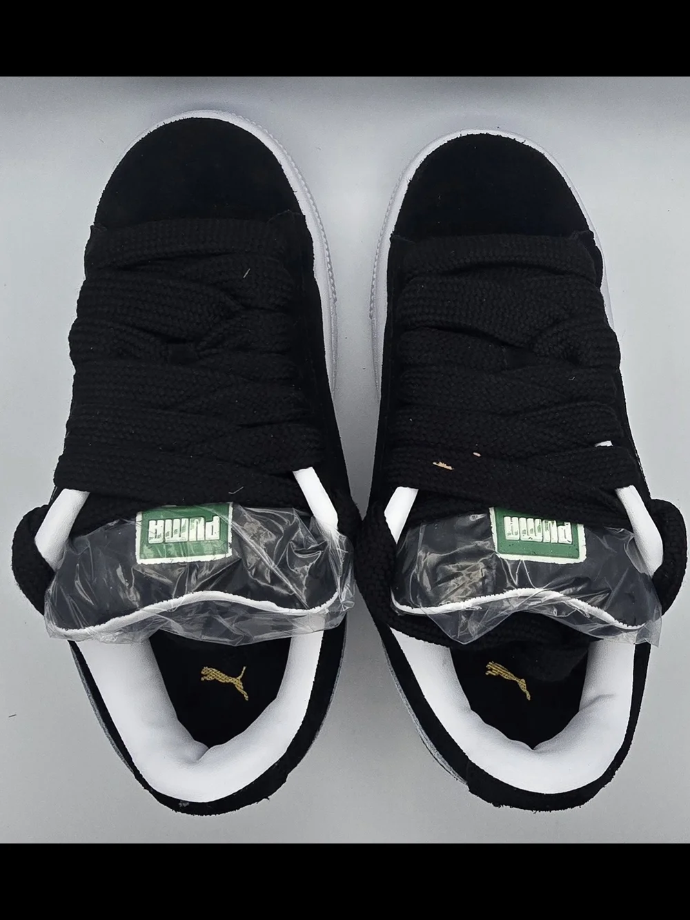 Puma Suede Kids 4.5 XL Black/White Casual Sneakers Womens 6